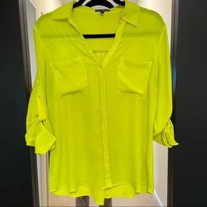 Express neon portafino dress shirt, size L
